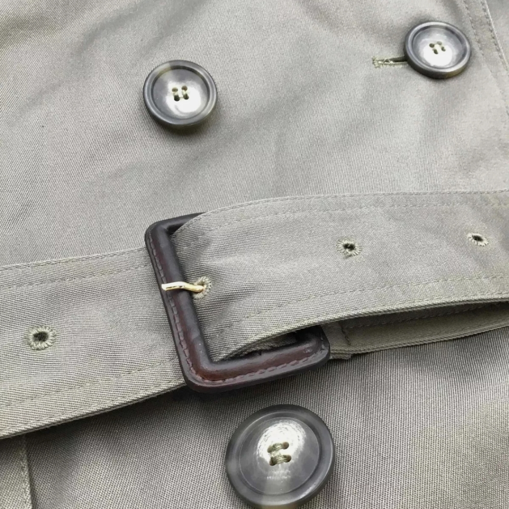 Lauren Ralph Lauren Winter Gray Coat Trench jacket collar button up belted belt - Picture 5 of 8